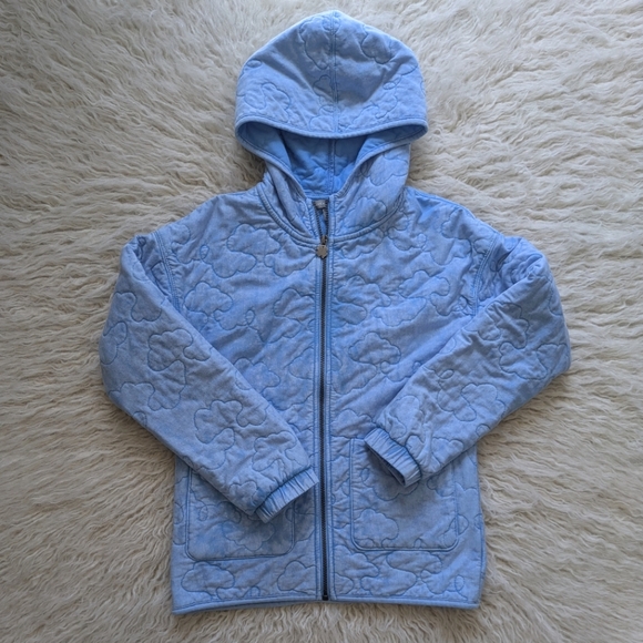 Lucky Brand Girls Youth Lightweight Full Zip Jacket Blue Quilted Cloud Large - Picture 1 of 5